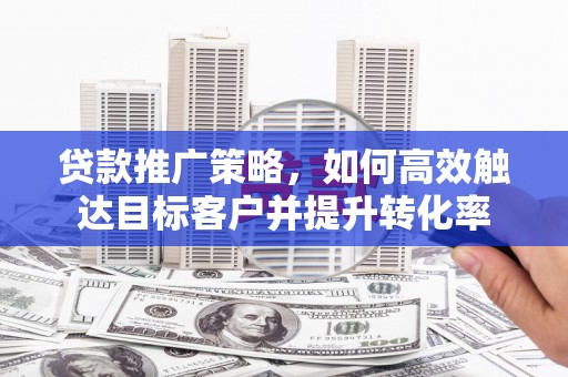 岫岩贷款推广策略，如何高效触达目标客户并提升转化率