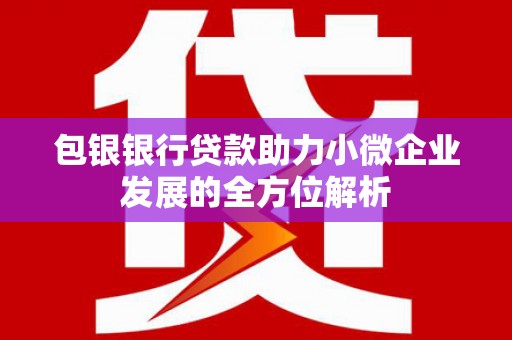 岫岩包银银行贷款助力小微企业发展的全方位解析