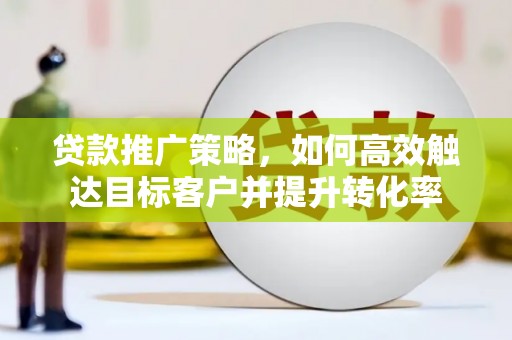 岫岩贷款推广策略，如何高效触达目标客户并提升转化率