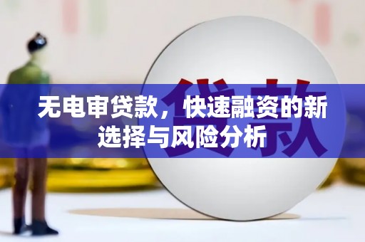 岫岩无电审贷款，快速融资的新选择与风险分析