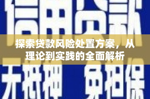 岫岩探索贷款风险处置方案，从理论到实践的全面解析