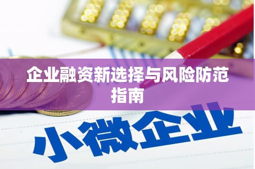 岫岩企业融资新选择与风险防范指南
